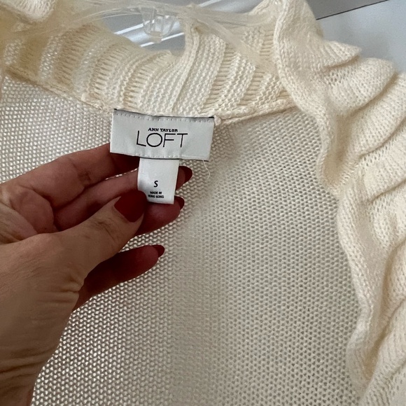Loft Gorgeous Off White Open Front Cardigan Size s - Picture 7 of 7